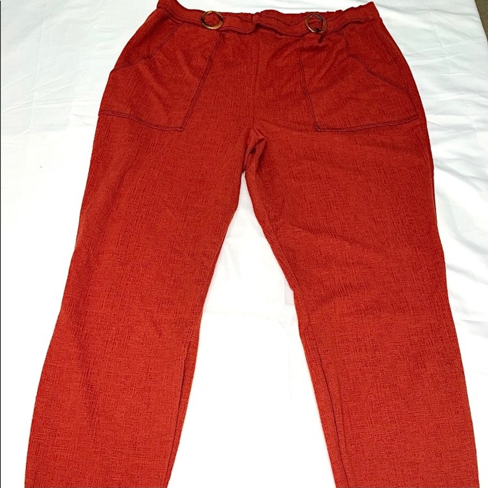 Burnt orange skinny straight leg trousers!!